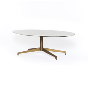 Helen Oval Coffee Table-Polished White