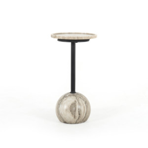 Viola Accent Table-Antique White Marble