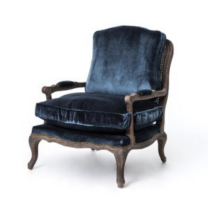 Boutique Accent Chair-Cut Blue Pile