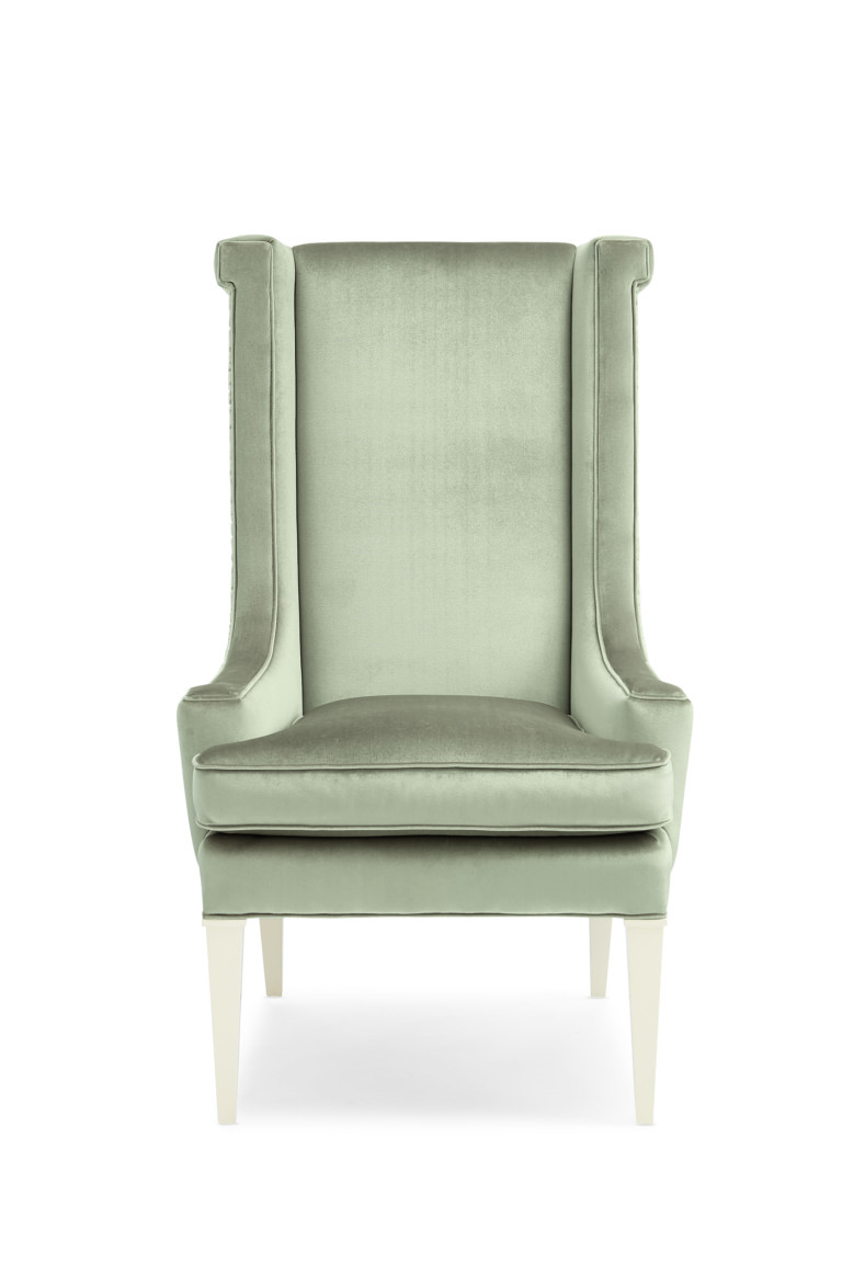 *AVAILABLE IN CARACOLE COUTURE CUSTOM UPHOLSTERY PROGRAM* This sculptural modern wing chair