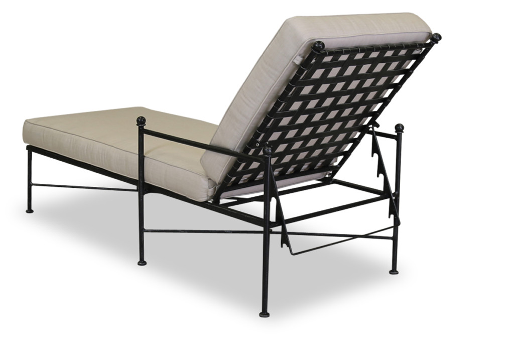 Provence Chaise Lounge with cushions in Canvas Flax with self welt