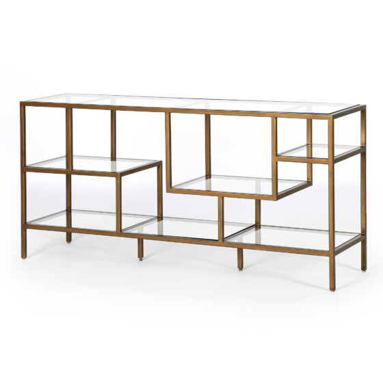 Helena Brass Media Console-Antique Brass