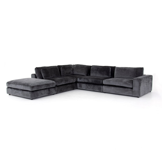 BLOOR 4-PIECE RAF SECTIONAL W/ OTTOMAN