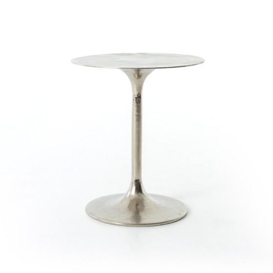 Tulip Side Table-Raw Nickel