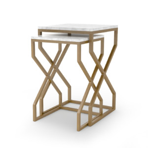 Denni Nesting Tables-Matte Brass