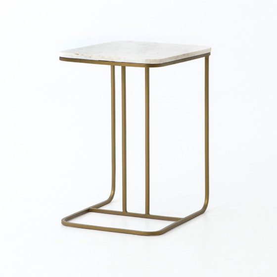 Adalley C Table-Polished White Marble