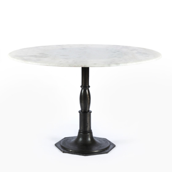 Lucy Round Dining Table-Marble/Carbo