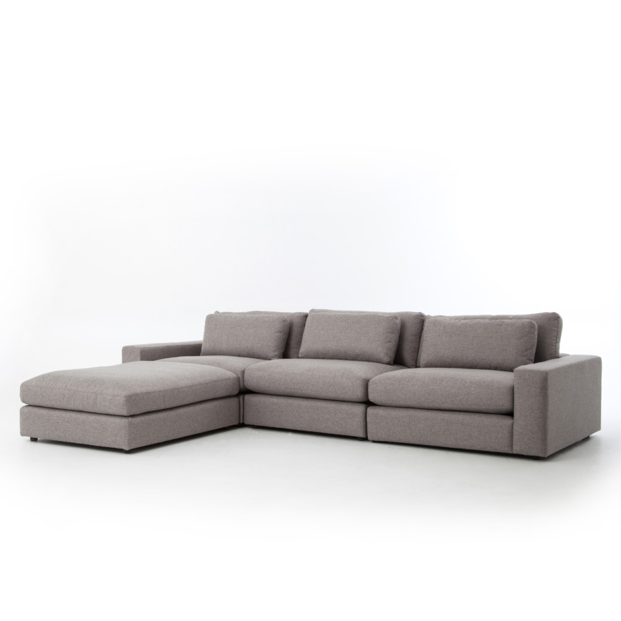 Bloor Sofa W Ottoman Kit-Chess Pewter