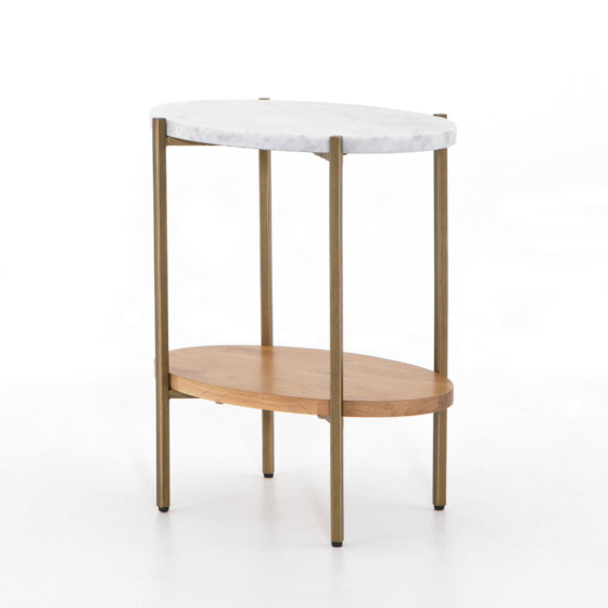 Olga Side Table-Golden Brass