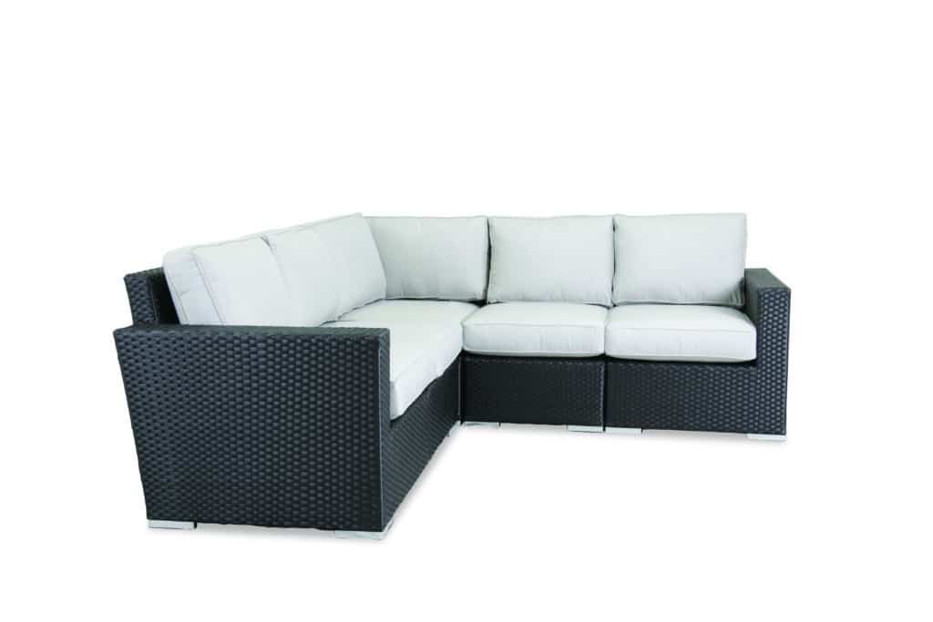 Solana Sectional with cushions in Cast Silver
