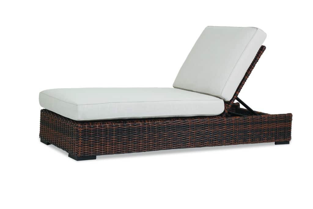 Montecito Adjustable Chaise with cushions in Canvas Flax with self welt
