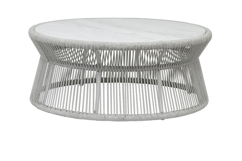 Miami Coffee Table with Honed Cararra Marble Top